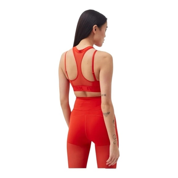 IVY PARK ADIDAS Red Mesh High Neck Sports Bra High Rise Leggings 2 Piece Set 1XL - Picture 9 of 16